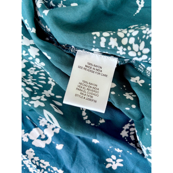 Women's Patrons of Peace Teal White Paisley Maxi Dress S Rayon - Picture 4 of 11